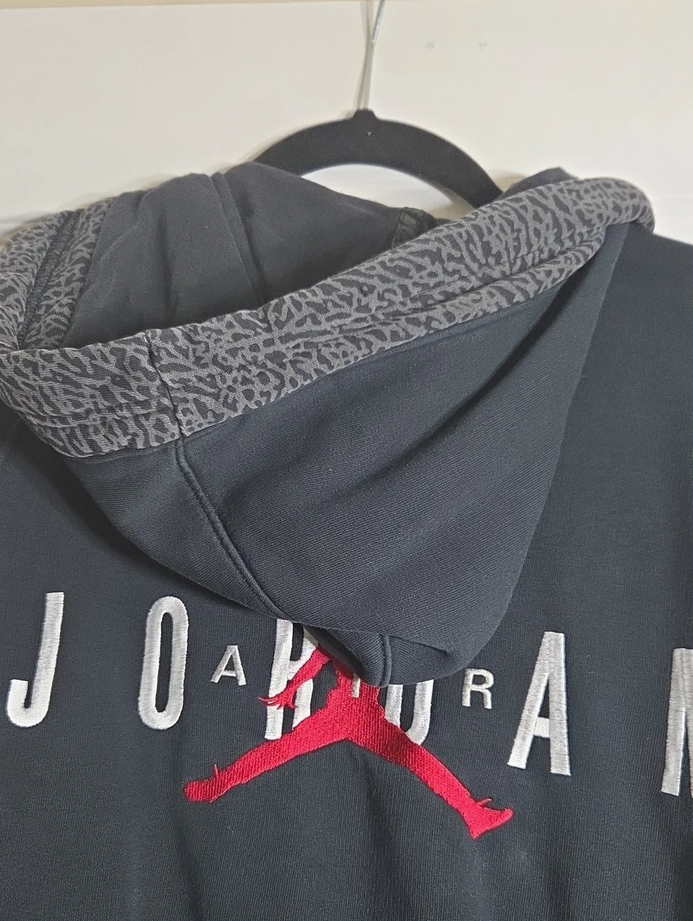 Jordan Black Full‑Zip Hoodie with Red Jumpman